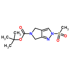 2-(Methylsulfonyl)-2,6-dihydropyrrolo[3,4-c]pyrazole-5(4H)-carboxylic acid tert-butyl ester Structure