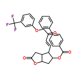 六氢-2-氧代-4-[3-氧代-4-[3-(三氟甲基)苯氧基]-1-丁烯基]-2H-环戊并[b]呋喃-5-基 [1,1’-联苯]-4-甲酸酯结构式