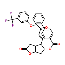 2-Oxo-4-{(1E)-3-oxo-4-[3-(trifluoromethyl)phenoxy]-1-buten-1-yl}h exahydro-2H-cyclopenta[b]furan-5-yl 4-biphenylcarboxylate Structure