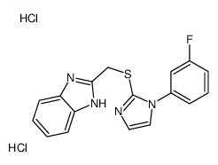 2-[[1-(3-fluorophenyl)imidazol-2-yl]sulfanylmethyl]-1H-benzimidazole,dihydrochloride结构式