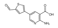 2-amino-5-(5-formylthiophen-3-yl)pyridine-3-carboxylic acid结构式