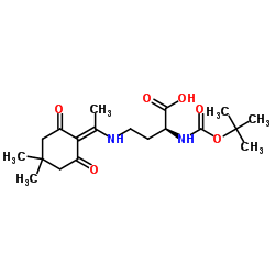 (S)-2-((叔丁氧羰基)氨基)-4-((1-(4,4-二甲基-2,6-二氧代环己基亚基)乙基)氨基)丁酸结构式