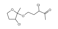 3-chloro-5-(3-chloro-2-methyl-tetrahydro-furan-2-yloxy)-pentan-2-one结构式