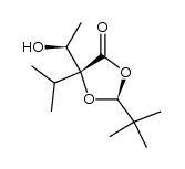 (1'S,2S,5R)-2-(t-butyl)-5-(1'hydroxyethyl)-5-isopropyl-1,3-dioxolan-4-one Structure