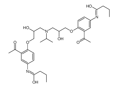 N-[3-acetyl-4-[3-[[3-[2-acetyl-4-(butanoylamino)phenoxy]-2-hydroxypropyl]-propan-2-ylamino]-2-hydroxypropoxy]phenyl]butanamide Structure