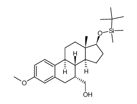 ((7R,8R,9S,13S,14S,17S)-17-((tert-butyldimethylsilyl)oxy)-3-methoxy-13-methyl-7,8,9,11,12,13,14,15,16,17-decahydro-6H-cyclopenta[a]phenanthren-7-yl)methanol Structure