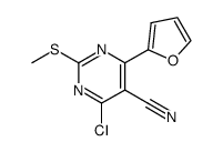 2-methylthio-4-chloro-6-(2-furyl)-5-pyrimidine carbonitrile结构式