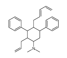 2-Allyl-N,N-dimethyl-4-(2,4-pentadien-1-yl)-3,5-diphenylcyclohexan-1-amine structure