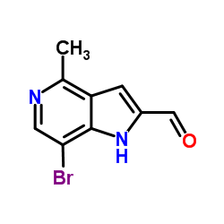 7-Bromo-4-methyl-1H-pyrrolo[3,2-c]pyridine-2-carbaldehyde结构式