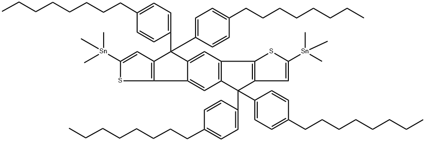(4,4,9,9-四(4-辛基苯基)-4,9-二氢-S-茚并[1,2-B:5,6-B']二噻吩基)双(三甲基锡)图片