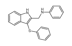 N-((3-(phenylthio)-1H-indol-2-yl)methyl)aniline Structure