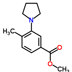 4-METHYL-3-PYRROLIDIN-1-YL-BENZOIC ACID METHYL ESTER结构式
