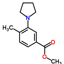 4-METHYL-3-PYRROLIDIN-1-YL-BENZOIC ACID METHYL ESTER structure