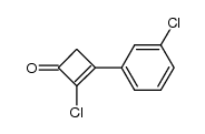 2-chloro-3-(3-chlorophenyl)cyclobut-2-enone结构式