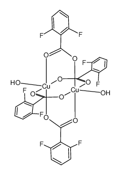 diaquatetrakis(mu-2,6-difluorobenzoato-kappaO-kappaO')dicopper(II)结构式