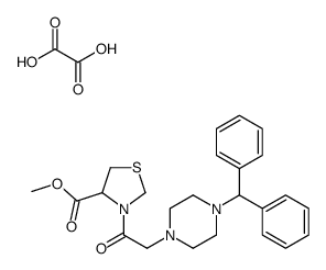 methyl 3-[2-(4-benzhydrylpiperazin-1-yl)acetyl]-1,3-thiazolidine-4-carboxylate,oxalic acid结构式