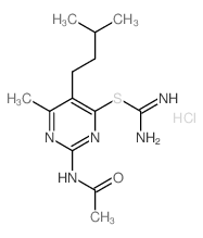Acetamide,N-[4-(amidinothio)-5-isopentyl-6-methyl-2-pyrimidinyl]-, monohydrochloride(8CI) Structure