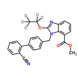Methyl 1-[(2'-cyano-4-biphenylyl)methyl]-2-[(2H5)ethyloxy]-1H-benzimidazole-7-carboxylate Structure