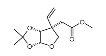 methyl 2-((3aR,6S,6aR)-2,2-dimethyl-6-vinyltetrahydrofuro[2,3-d][1,3]dioxol-6-yl)acetate结构式
