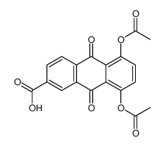 5,8-Diacetoxy-9,10-dihydro-9,10-dioxo-2-anthracenecarboxylic acid结构式