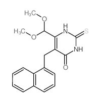 4(1H)-Pyrimidinone, 6-(dimethoxymethyl)-2,3-dihydro-5-(1-naphthalenylmethyl)-2-thioxo- Structure