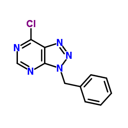 3-苄基-7-氯-3H-[1,2,3]-三唑并[4,5-d]嘧啶结构式