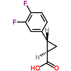 (1R,2S)-rel-2-(3,4-二氟苯基)环丙基甲酸结构式