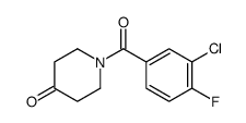 1-(3-氯-4-氟苯甲酰基)哌啶-4-酮结构式