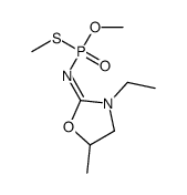 (E)-3-ethyl-N-[methoxy(methylsulfanyl)phosphoryl]-5-methyl-1,3-oxazolidin-2-imine Structure