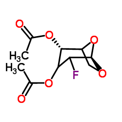 3,4-Di-O-acetyl-2-fluoro-beta-D-levoglucosan结构式