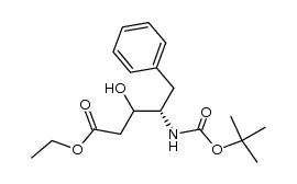 Boc-4-amino-3-hydroxy-5-phenylpentanoic acid ethyl ester Structure