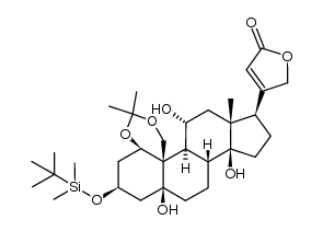 1,19-acetonide-3-(tert-butyldimethylsiloxy)ouabagenin结构式