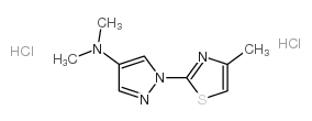 N,N-dimethyl-1-(4-methyl-1,3-thiazol-2-yl)pyrazol-4-amine dihydrochloride结构式