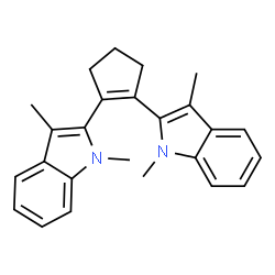 1,2-BIS(1,3-DIMETHYL-1H-INDOL-2-YL)CYCLOPENT-1-ENE结构式