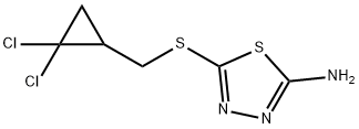 5-([(2,2-dichlorocyclopropyl)methyl]sulfanyl)-1,3,4-thiadiazol-2-amine结构式