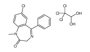 7-chloro-1,3-dihydro-1-methyl-5-phenyl-2H-1,4-benzodiazepin-2-one, compound with 2,2,2-trichloroethane-1,1-diol (1:1) Structure
