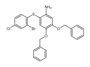 4,5-bis-benzyloxy-2-(2-bromo-4-chloro-phenylsulfanyl)-aniline结构式
