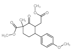 methyl 3-(methoxycarbonylmethyl)-4-(4-methoxyphenyl)-1-methyl-2-oxo-cyclohexane-1-carboxylate结构式