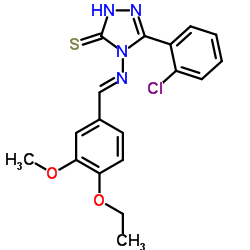 5-(2-Chlorophenyl)-4-{[(E)-(4-ethoxy-3-methoxyphenyl)methylene]amino}-4H-1,2,4-triazole-3-thiol结构式