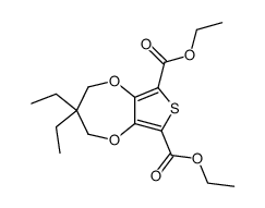 3,3-diethyl-3,4-dihydro-2H-thieno[3,4-b][1,4]dioxepine-6,8-dicarboxylic Acid Diethyl Ester结构式