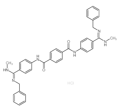 N,N-bis[4-(N-benzyl-N-methyl-carbamimidoyl)phenyl]benzene-1,4-dicarboxamide结构式