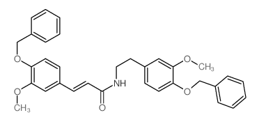 3-(3-methoxy-4-phenylmethoxy-phenyl)-N-[2-(3-methoxy-4-phenylmethoxy-phenyl)ethyl]prop-2-enamide structure