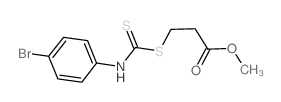 Propanoic acid,3-[[[(4-bromophenyl)amino]thioxomethyl]thio]-, methyl ester structure