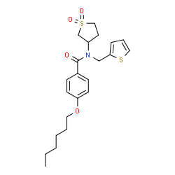 N-(1,1-dioxidotetrahydro-3-thienyl)-4-(hexyloxy)-N-(2-thienylmethyl)benzamide structure