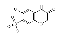 6-chloro-3-oxo-3,4-dihydro-2H-1,4-benzoxazine-7-sulfonyl chloride structure