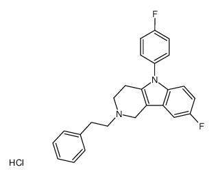 8-Fluoro-5-(4-fluoro-phenyl)-2-phenethyl-2,3,4,5-tetrahydro-1H-pyrido[4,3-b]indole; hydrochloride Structure