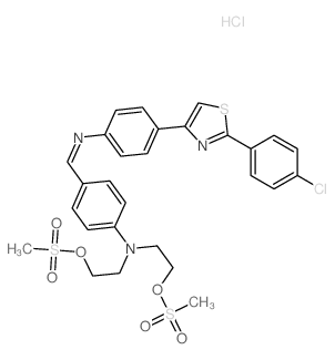 Ethanol,2,2'-[[4-[[[4-[2-(4-chlorophenyl)-4-thiazolyl]phenyl]imino]methyl]phenyl]imino]bis-,dimethanesulfonate (ester), monohydrochloride (9CI) structure