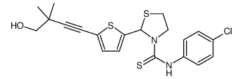 3-Thiazolidinecarbothioamide,N-(4-chlorophenyl)-2-[5-(4-hydroxy-3,3-dimethyl-1-butynyl)-2-thienyl]-(9CI) structure