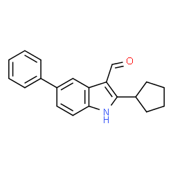 1H-Indole-3-carboxaldehyde,2-cyclopentyl-5-phenyl-(9CI) structure