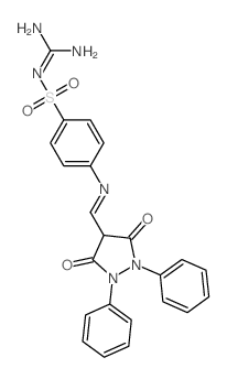 2-[4-[(3,5-dioxo-1,2-diphenyl-pyrazolidin-4-yl)methylideneamino]phenyl]sulfonylguanidine结构式